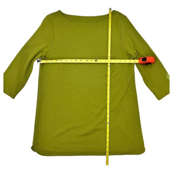 J Jill Tunic Top Women’s Large Green 3/4 Sleeve Boat Neck Shirt Ponte Stretch - Picture 10 of 10